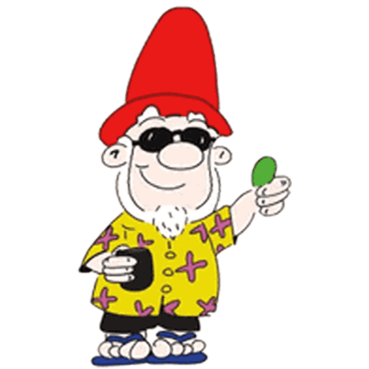 Garden Gnome Landscaping icon with green thumb