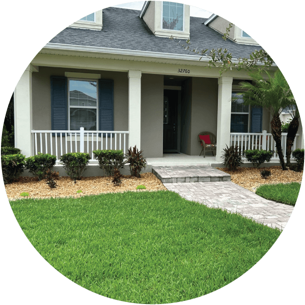 Florida house with new front landscaping